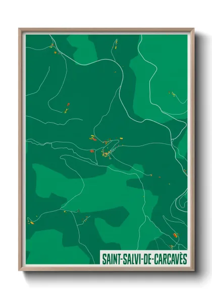 Une affiche de carte sur Saint-Salvi-de-Carcavès
