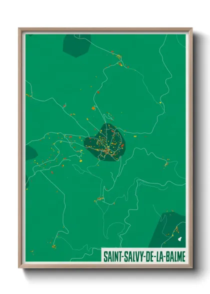 Une affiche de carte sur Saint-Salvy-de-la-Balme