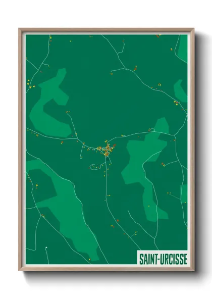 Une affiche de carte sur Saint-Urcisse