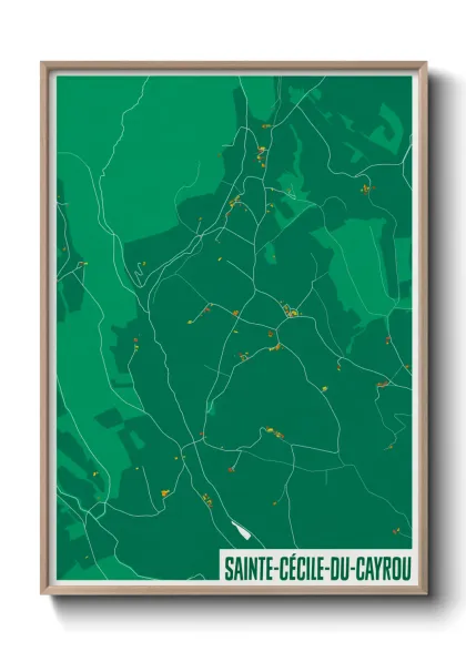 Une affiche de carte sur Sainte-Cécile-du-Cayrou