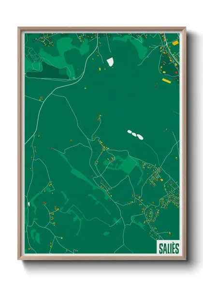 Une affiche de carte sur Saliès