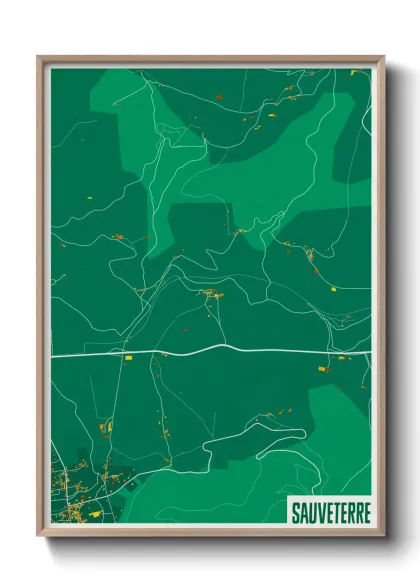 Une affiche de carte sur Sauveterre