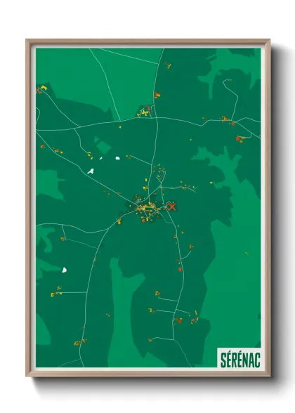 Une affiche de carte sur Sérénac