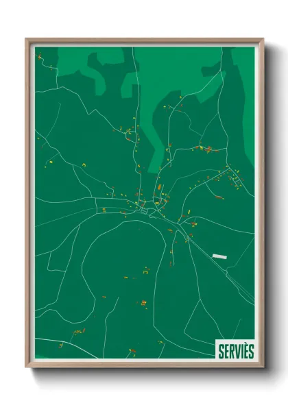 Une affiche de carte sur Serviès