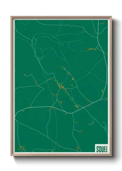 Une affiche de carte sur Souel
