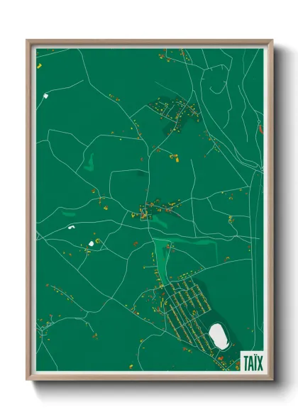 Une affiche de carte sur Taïx