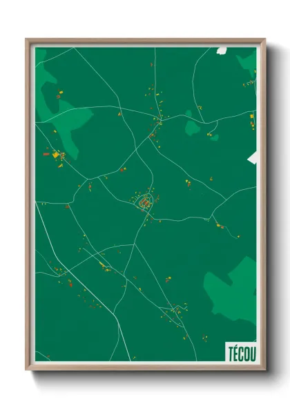 Une affiche de carte sur Técou