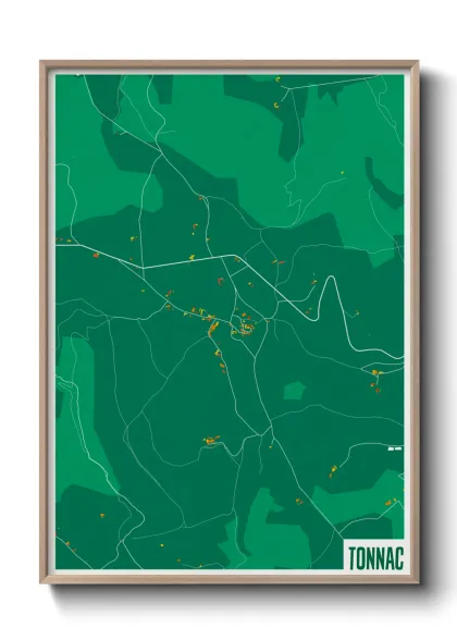 Une affiche de carte sur Tonnac