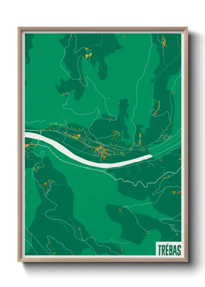 Une affiche de carte sur Trébas