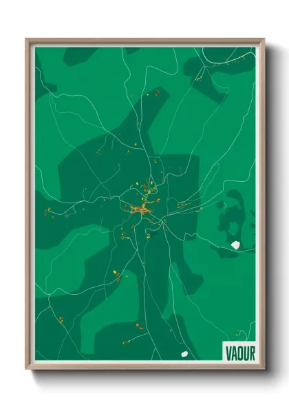 Une affiche de carte sur Vaour