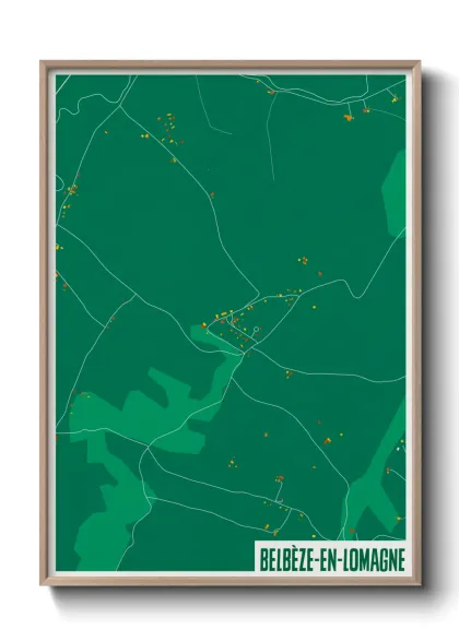 Une affiche de carte sur Belbèze-en-Lomagne