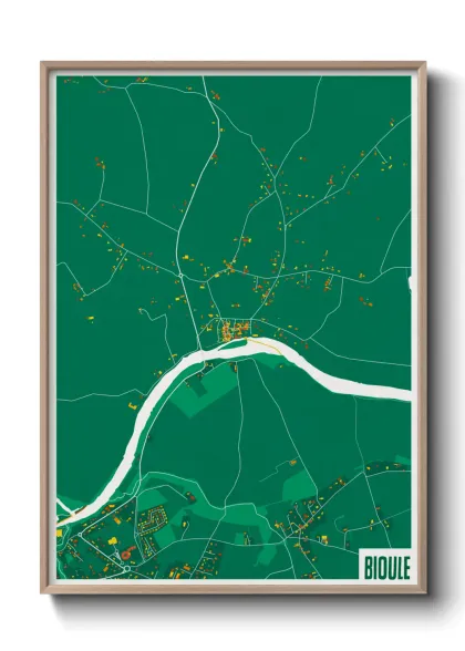 Une affiche de carte sur Bioule