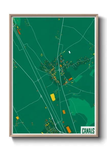 Une affiche de carte sur Canals