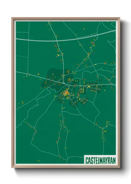 Une affiche de carte sur Castelmayran