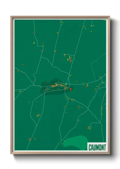 Une affiche de carte sur Caumont