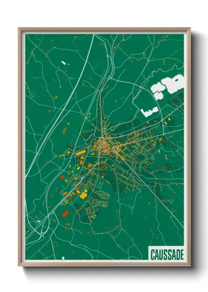 Une affiche de carte sur Caussade