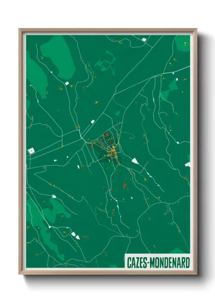 Une affiche de carte sur Cazes-Mondenard