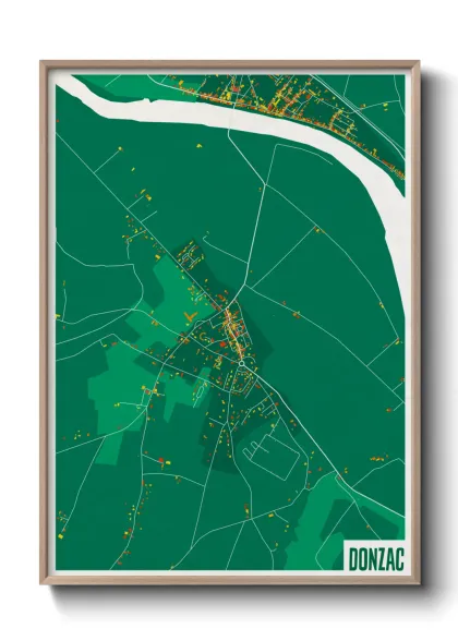 Une affiche de carte sur Donzac
