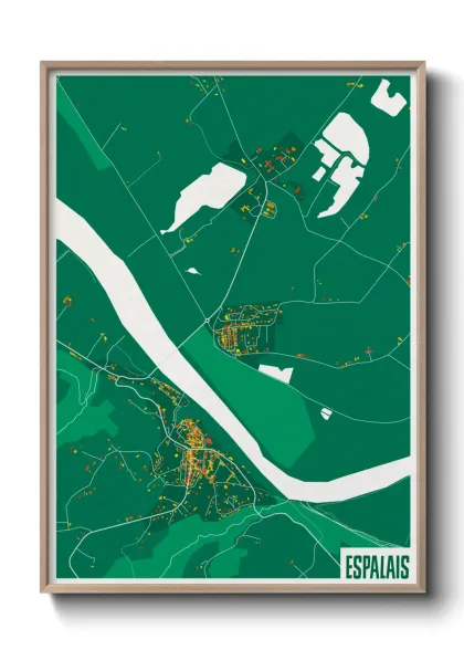 Une affiche de carte sur Espalais