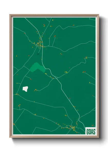 Une affiche de carte sur Goas