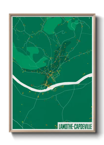 Une affiche de carte sur Lamothe-Capdeville