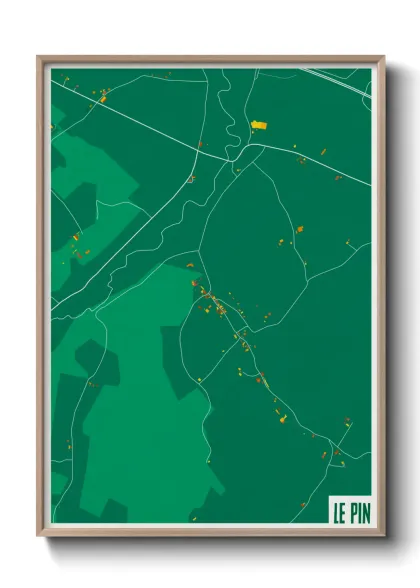 Une affiche de carte sur Le Pin