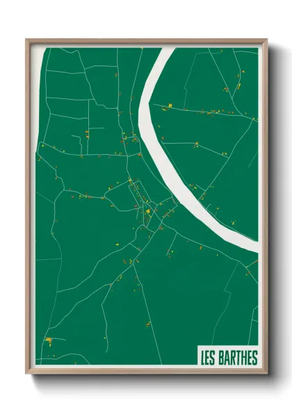 Une affiche de carte sur Les Barthes