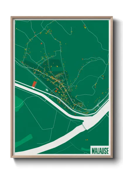 Une affiche de carte sur Malause