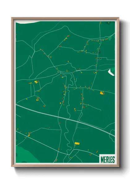 Une affiche de carte sur Merles