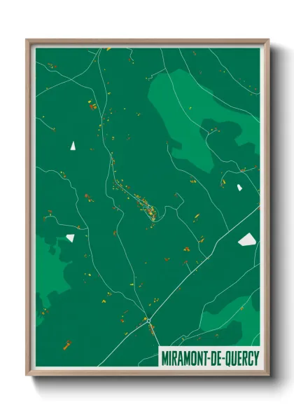 Une affiche de carte sur Miramont-de-Quercy