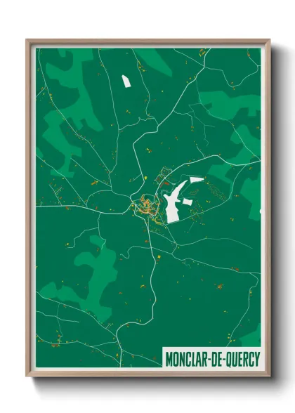 Une affiche de carte sur Monclar-de-Quercy
