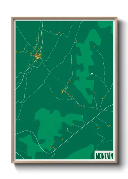 Une affiche de carte sur Montaïn