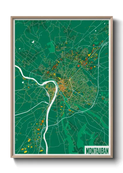 Une affiche de carte sur Montauban