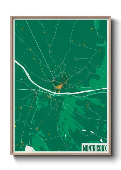 Une affiche de carte sur Montricoux