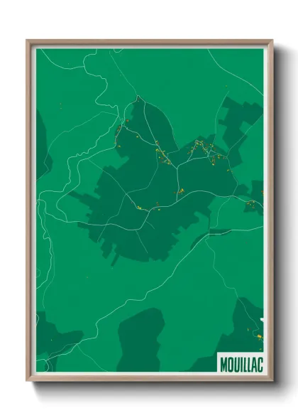 Une affiche de carte sur Mouillac