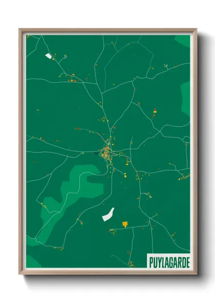 Une affiche de carte sur Puylagarde