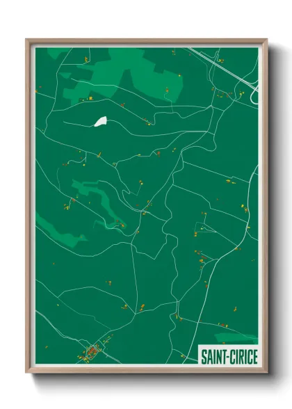 Une affiche de carte sur Saint-Cirice