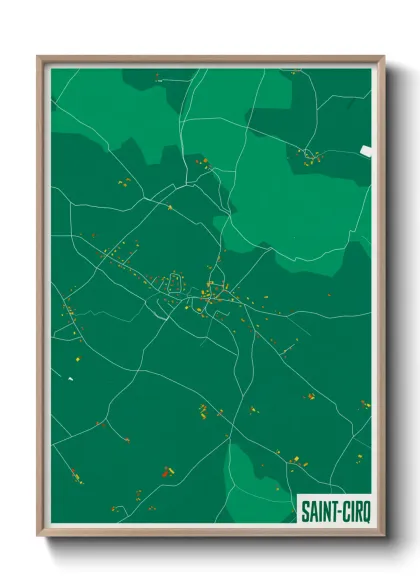 Une affiche de carte sur Saint-Cirq