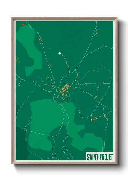 Une affiche de carte sur Saint-Projet