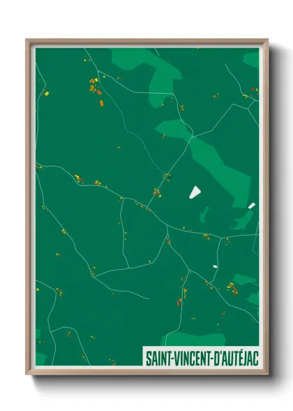 Une affiche de carte sur Saint-Vincent-d'Autéjac