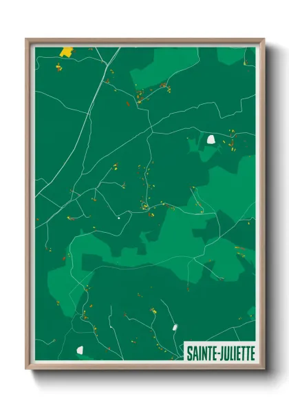 Une affiche de carte sur Sainte-Juliette