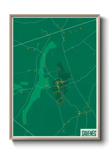 Une affiche de carte sur Savenès