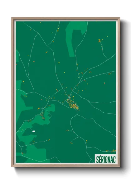 Une affiche de carte sur Sérignac