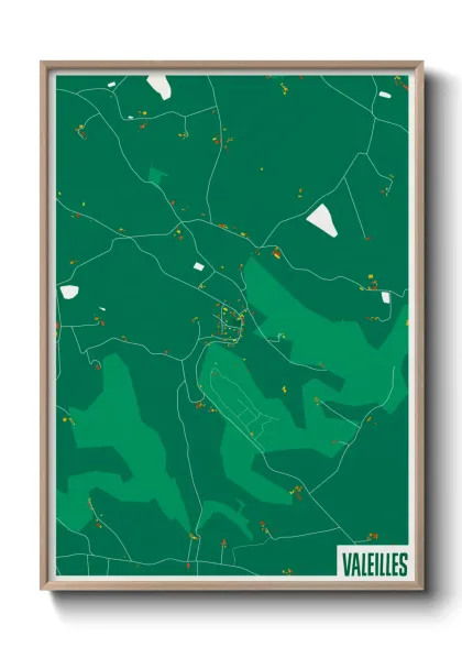 Une affiche de carte sur Valeilles