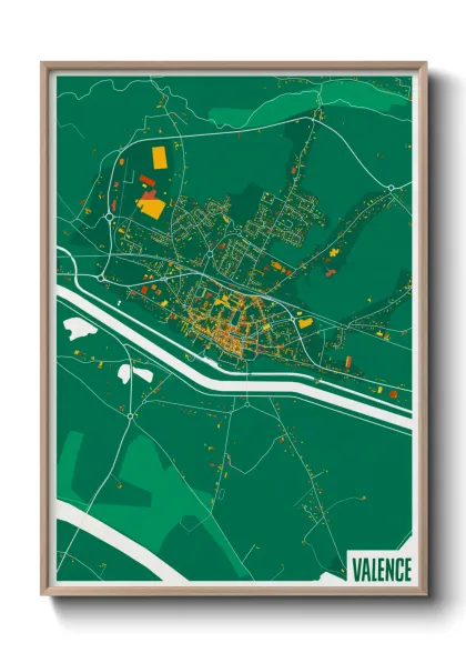 Une affiche de carte sur Valence