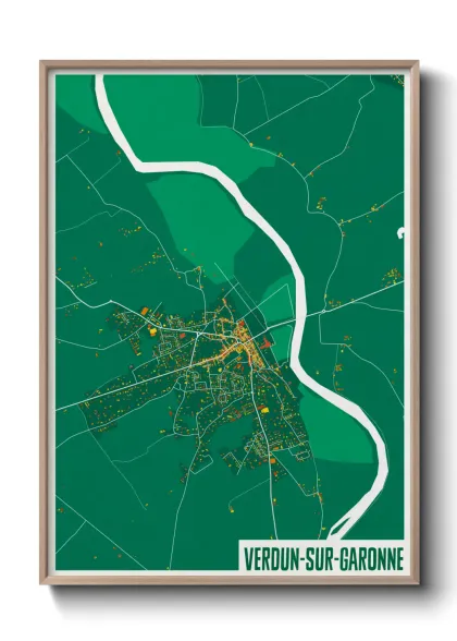 Une affiche de carte sur Verdun-sur-Garonne