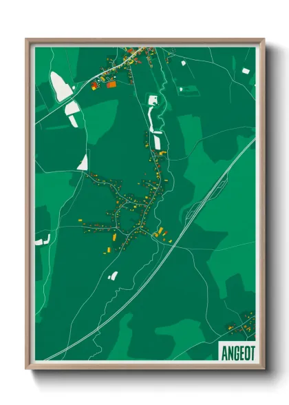 Une affiche de carte sur Angeot