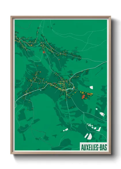 Une affiche de carte sur Auxelles-Bas