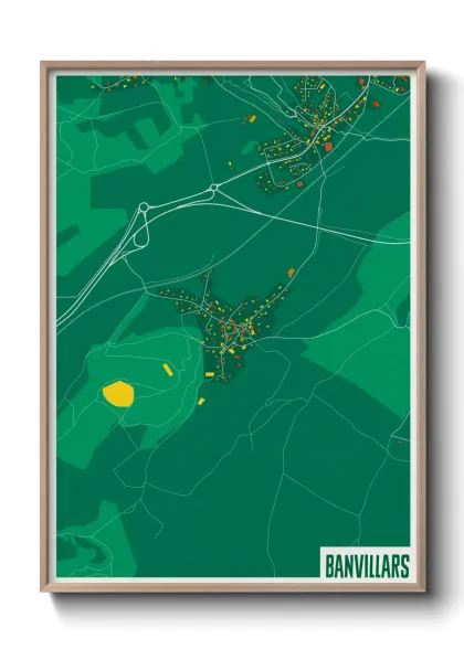 Une affiche de carte sur Banvillars