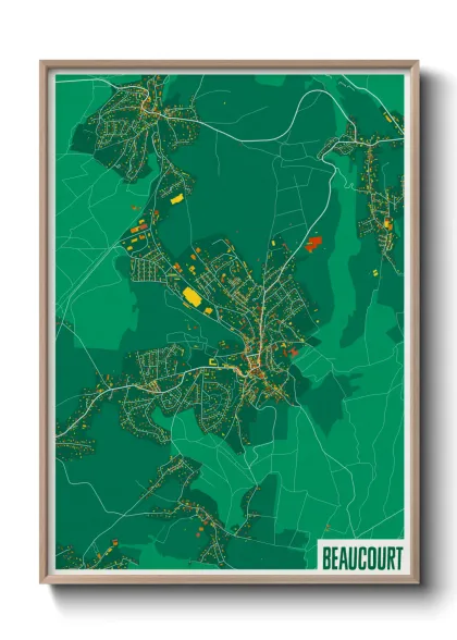 Une affiche de carte sur Beaucourt